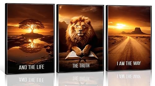 JWDXNOOK 3 Pcs Christian Faith Canvas Prints Wall Art 16x24 Inches Unframed - color: Yellowish brown, size: 16x24Unframed