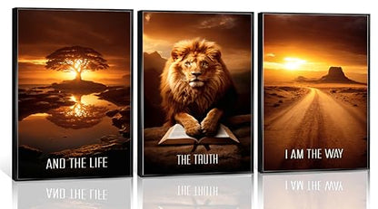 JWDXNOOK 3 Pcs Christian Faith Canvas Prints Wall Art 16x24 Inches Unframed - color: Yellowish brown, size: 16x24Unframed