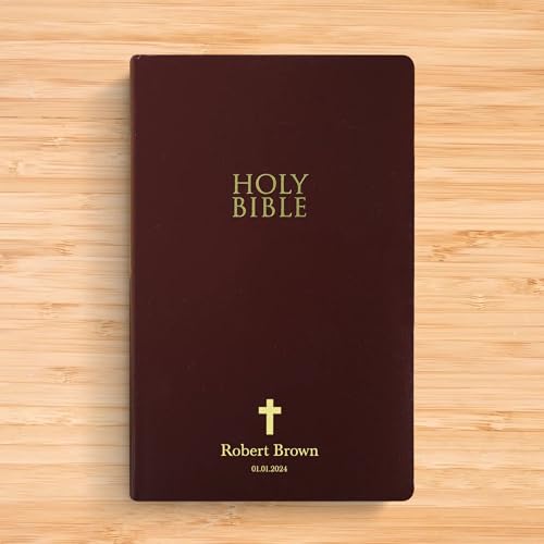 Personalized NIV Small Print Bible for Adults, Name Engraved, Standard Size - color: Burgundy, style: New International Version