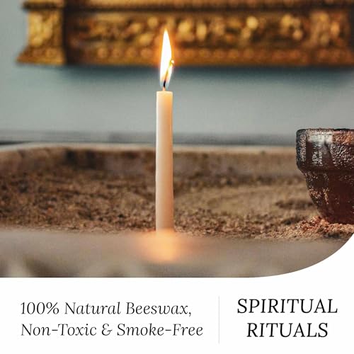7.3 Inch Natural Pure Beeswax Prayer Candles, 50 Pack Dripless Smokeless, Unscented Devotional Candles for Church, Hanukkah, Christmas, Yoga, Rituals & Daily Prayer - color: Off-White, size: 7 .3inch