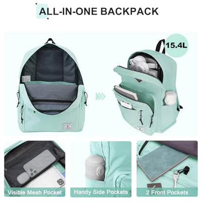 VX VONXURY Kids Backpack for School Travel,16.7 Inch Lightweight Bookbag - color: Mint Green