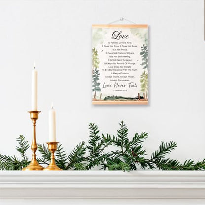 Ybqhd Love Never Fails Poster Hanger, Christian Bible Verse Wall Art - color: B-1 Corinthians 13:4-8