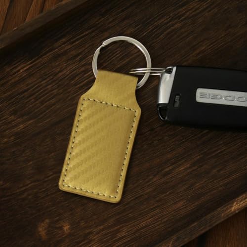 LaserGram Rectangle Keychain, Christian Cross, Personalized Engraving Included - color: Carbon Fiber Gold