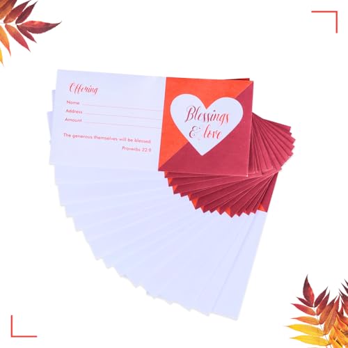 Church Offering Envelopes - Cash Envelopes For Tithes And Offering - Blessings & Love (NIV Scripture) - Pack of 100 - Swanson Christian Products