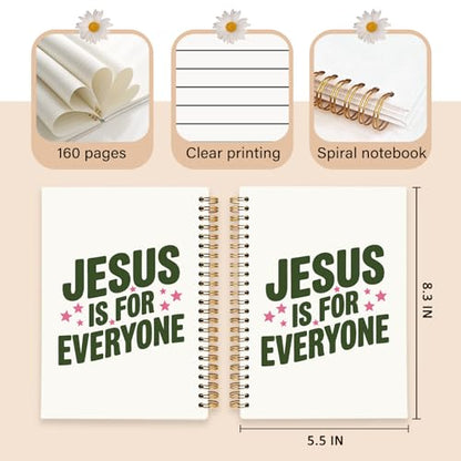 Enkvke Christian Motivational Inspirational Notebook A5 - color: Jesus is for everyone-A5