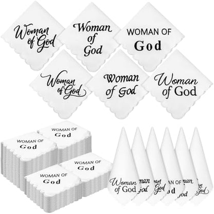 HunnmingRe Christian Handkerchief for Women Inspirational Gifts Bulk Inspirational Religious Bible Verse Handkerchief - style: Woman of God
