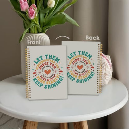 Let Them Inspirational Spiral Notebook, Motivational Journals for Women, Inspirational Positivity Journal, Let Them Misunderstand You Positive Hardcover Notebooks 5.5x8.3 - color: Let them