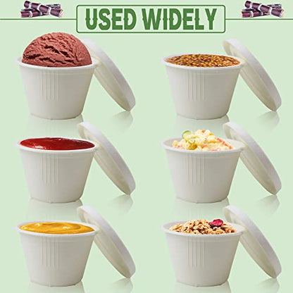 Vmiapxo 100-Pack 4 oz Disposable Paper Cups with Lids, White - color: White