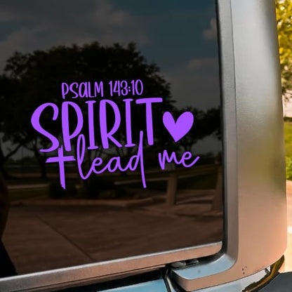 Spirit Lead Me Car Decal, Heart Cross Christian, Religious, Jesus, Bible Verse Decals, Vinyl Waterproof 8 inch Bumper Sticker for Trucks Window, Car Accessories Decorations Gifts for Friend Mom Dad