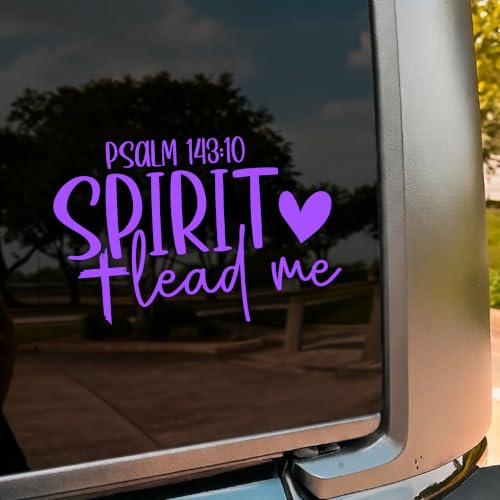 Spirit Lead Me Car Decal, Heart Cross Christian, Religious, Jesus, Bible Verse Decals, Vinyl Waterproof 8 inch Bumper Sticker for Trucks Window, Car Accessories Decorations Gifts for Friend Mom Dad