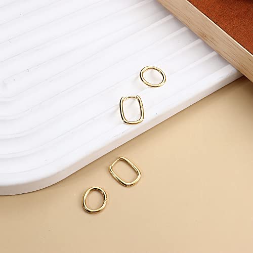 MILACOLATO 925 Sterling Silver Dangle Earrings for Women Hypoallergenic - color: gold-double hoops
