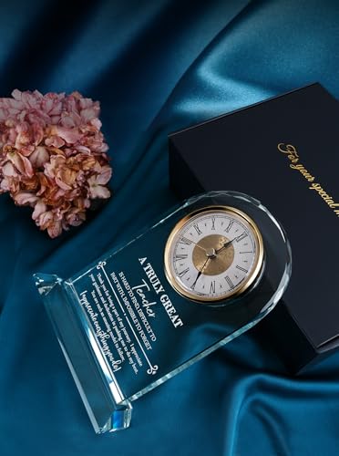 Teacher Gifts for Women Men, Thank You Appreciation Glass Clock - color: Teacher Gift