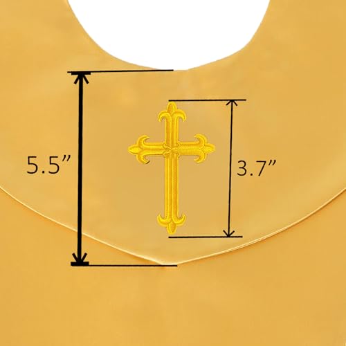 GradPlaza Unisex V Shape Church Choir Stole with Gold or White Embroidery Cross for Adults Church - color: Gold, style: Gpld Cross