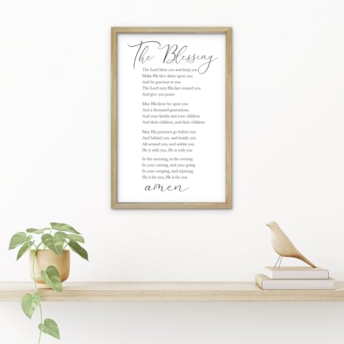 RLWangChao The Blessing Bible Verse Wall Art, 16"×11", Wood - color: The Blessing (Wood), size: 16"L x 11"W