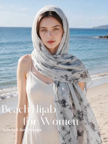 vimate Lightweight Scarf for Women Fashion Head Cover Hijab Cotton Voile Scarf Shawl Wrap for Spring Fall Winter Season - color: L2#.style 21