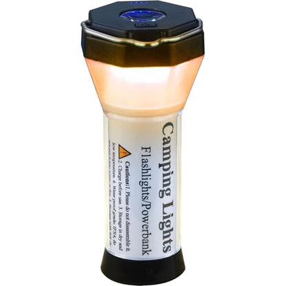 PD20W Fast Charging 500 Lumens Camping Lantern with 5 Models Lights Can Be Magnet Stick and A 1/4 Inch Screw Socket Hold On Pole (Warm-White Lantern+White Body) - color: Warm-White Lantern+White Body