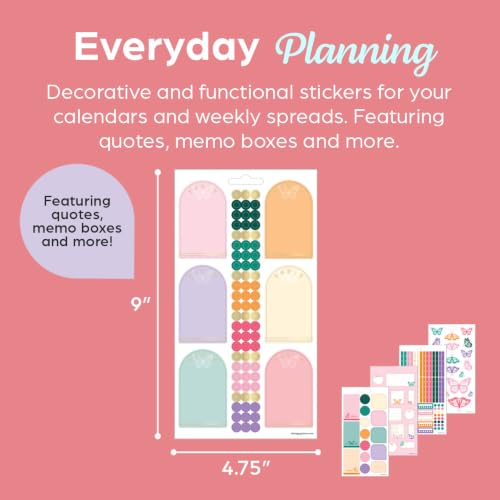 Happy Planner Classic Sticker Pack for Planners, 15 Sheets - color: Bright Burst