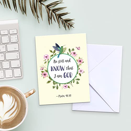 S&O Scripture Cards - Set of 24 Boxed Bible Verse Blank sheets with Envelopes - Christian Message Inspirational Prayer Prints, 6 Designs - Faith-Based Stationery with Spiritual Verses - size: Set of 24