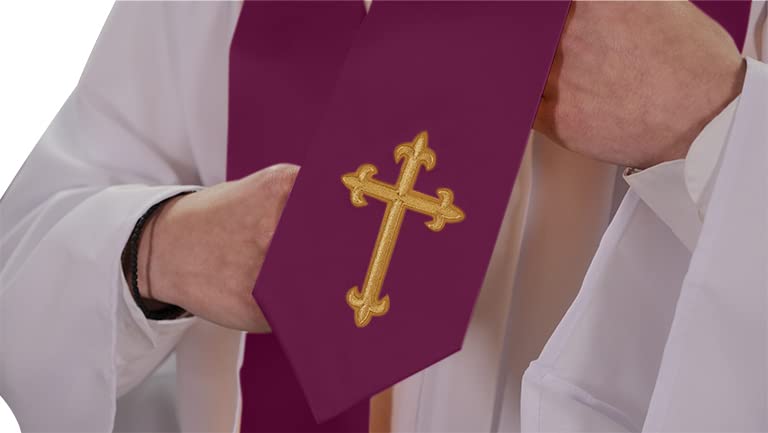 CLERKMANS Choir Stole with Crosses - color: Maroon