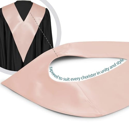 Premium Choir V Stole - Solid Color - Satin - Unisex - color: Pink