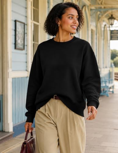 Womens God Is Good Christian Sweatshirt Oversized Crewneck Fleece Pullover - color: Black-p, size: Large