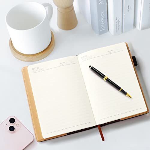 A5 Lined Leather Notebook and Pen Set with Gift Box, 240 Pages Refillable Journal with Pocket and Magnetic Buckle, Hardcover Daily Diary for Men and Women Business Travel Personal Writing- Black - color: Black