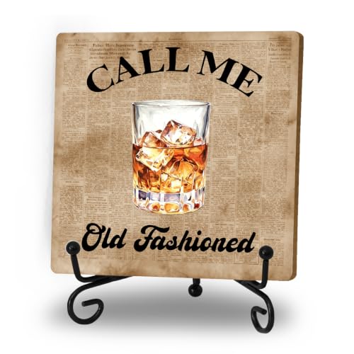Bar Decor, Call Me Old Fashioned Wooden Desk Sign, Whiskey Lovers Gifts - color: Old Fashioned Drink