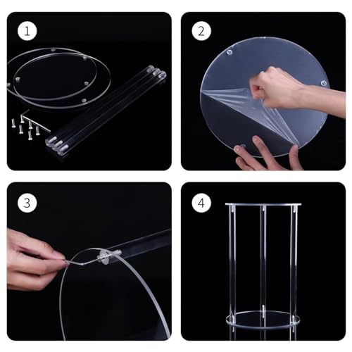 6 Pieces Tall Acrylic Vase Wedding Centerpieces Clear Flower Stand Column Geometric Floral Vase Elegant Display Holder for Birthday Party Wedding Table Decorations (6, 31.5 Inch) - size: 31.5 Inch
