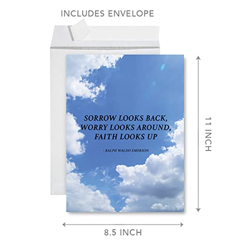 Andaz Press Jumbo Sympathy Card with Envelope, Sorry For Your Loss Card, Faith Looks Up Loss Of Pets, Premium Condolences Card with Big Blank Space to Send to Friends, Family, 8.5" x 11", 1-Pack - color: Faith Looks Up