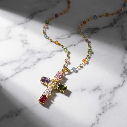 Colorful Crystal Rainbow Symbol Pendant Alloy Clavicle Necklace - color: Colorful