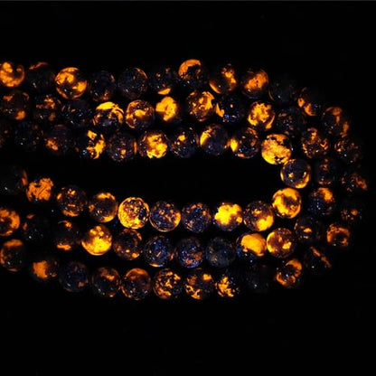 10mm Natural Flame Yooperlite Gemstone Beads Polished Round Smooth Stone Beads for Bracelets Jewelry Making 15inch Loose Beads - color: Flame Yooperlite Stone, size: 10mm