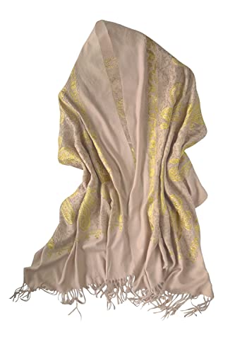 Urban CoCo Embroidered Scarf for Women, Tassel Shawl, Soft Lightweight Wrap - color: # 3-camel