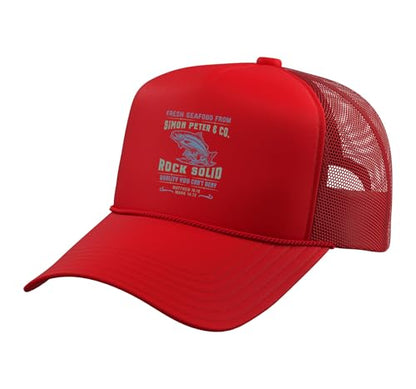 Christian Faith Jesus Simon Peter Funny Seafood Bible Verse Trucker Hat with Adjustable Mesh Back - color: Red