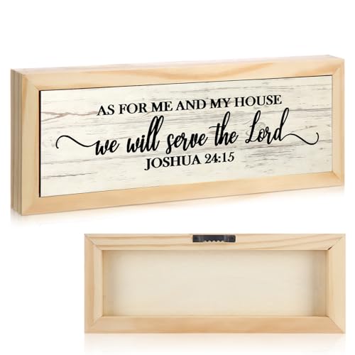 Jetec As for Me and My House We Will Serve Wall Sign, 10 X 4 Inch, Joshua - size: 9.5"L x 3.6"W