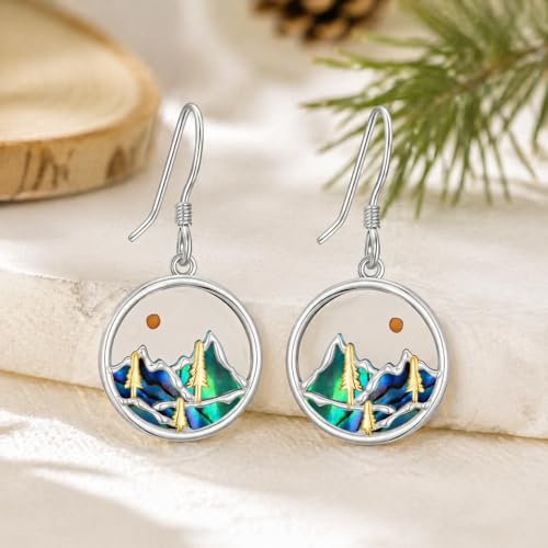 Dorunmo 925 Sterling Silver Mustard Seeds Dangle Earrings for Women Mountains Earrings Hypoallergenic Christmas Jewelry Gifts for Women - style: Mustard Seeds-Mountain