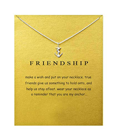 Baydurcan Silvery Necklace for Women Pendant Chain Friendship Necklace Gift - style: anchor s
