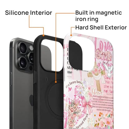 Magnetic Case for iPhone 15 Pro Max, Compatible with Magsafe PC Hard Shell & Silicone Inner Bumper Anti-Scratch Full-Body Cover Shockproof Slim Design Retro Newspaper Collage Religious Jesus - color: Retro Newspaper Collage Religious Jesus, size: iPhone 1