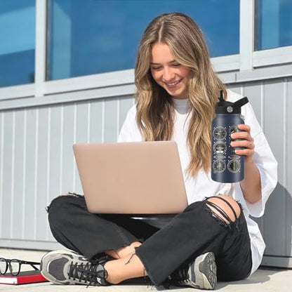 25oz Pilot Water Bottle with 2 Lid - Pilot Stainless Steel Insulated Water Bottles with Straw Lid, BPA-free Leakproof Insulated Reusable Sports Waters Bottle for Office Travel, Gifts Cup for Pilots - color: Pilot