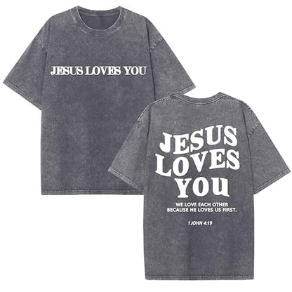 Christian Believer Faith God Religious T-Shirt Jesus Shirts for Women Men - color: Light Grayb, size: XX-Large