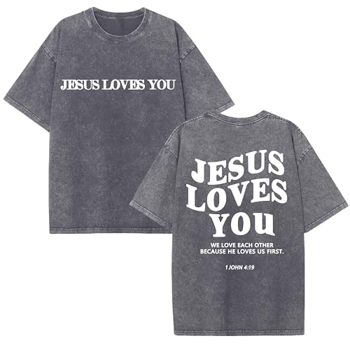 Christian Believer Faith God Religious T-Shirt Jesus Shirts for Women Men - color: Light Grayb, size: Medium