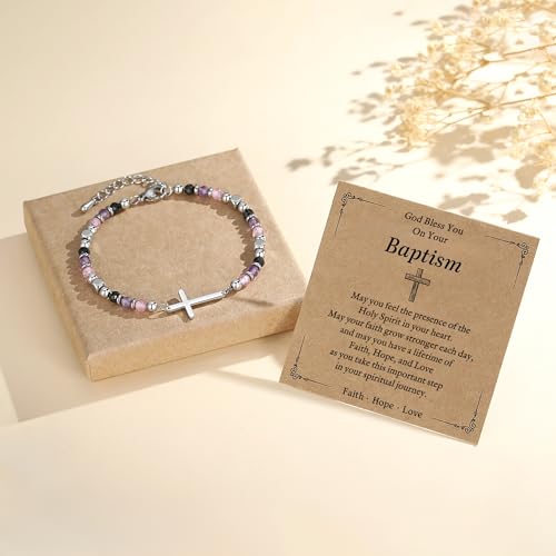 Adjustable Religious Gifts Cross Bracelet for Women Girl - style: Baptism