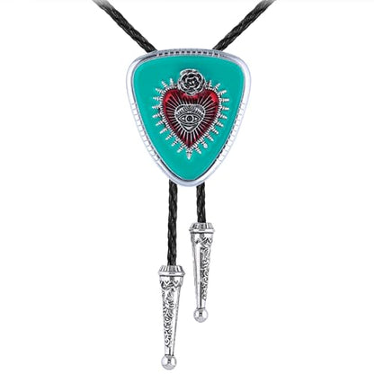 GelConnie Bolo Tie for Women Heart Cowboy Necktie Flower Gothic Mens Bolo Ties Bolero Necklace Red Western Ties for Men - color: Blue Heart Tie Necklace