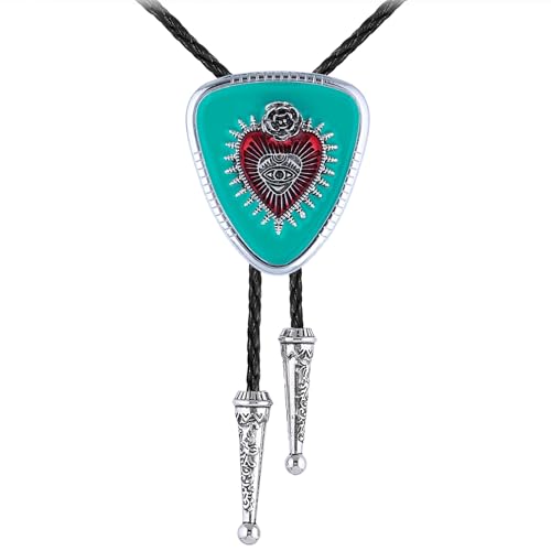 GelConnie Bolo Tie for Women Heart Cowboy Necktie Flower Gothic Mens Bolo Ties Bolero Necklace Red Western Ties for Men - color: Blue Heart Tie Necklace