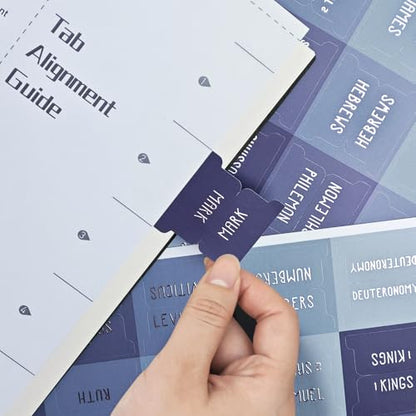 Laminated Bible Tabs for Women and Men, Gold Foil Embossed Lettering - style: Dusk Blue
