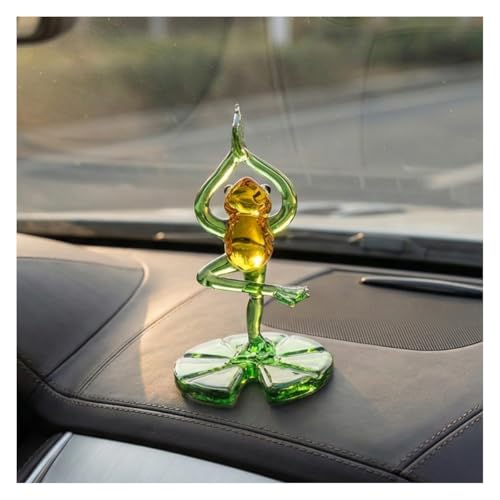 Cute Frog Car Dashboard Decorations, Mini Funny Creative Car Rear View Mirror Ornament, Universal Cartoon Animals Automotive Interior Accessories for Women Present(Stand) - size: Stand