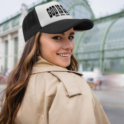 Black Trucker Hat with Funny Saying, Funny Hat for Men & Women - color: Allblack-15