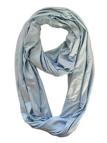 Lina & Lily Premium Modal Jersey Knit Women's Infinity Scarf Loop Lightweight - color: Baby Blue