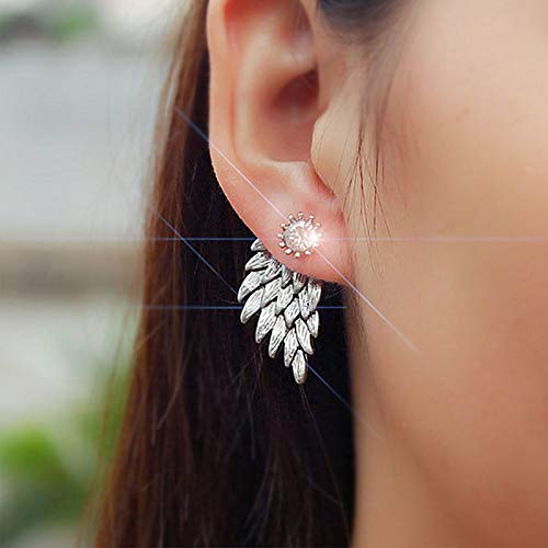 4 Pairs Retro Stereo Angel Wings Earrings for Women Fashion Feather Zircon Earrings Jacket Punk Gothic Jewelry