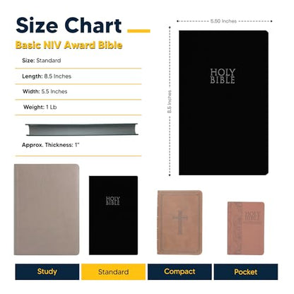 Personalized NIV Small Print Bible for Adults, Name Imprint, Standard Size - color: Black, style: New International Version
