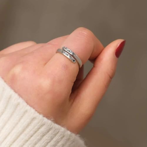 Faith Over Fear Cross Inspirational Rings for Women Daughter, Christian Blessed Hope Love Encouragement Rings Adjustable Open Tiny Purity Wrap Thumb Cross Ring Jewelry Graduation Cocktail Party - color: Heart Fcking Love You